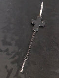 JA Designs black acrylic cross with chain earrings