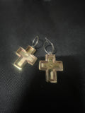 JA Designs brass cross earrings