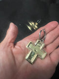JA Designs brass cross earrings