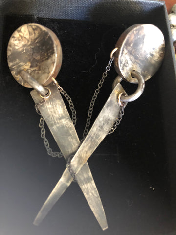 JA Designs distressed disc earrings